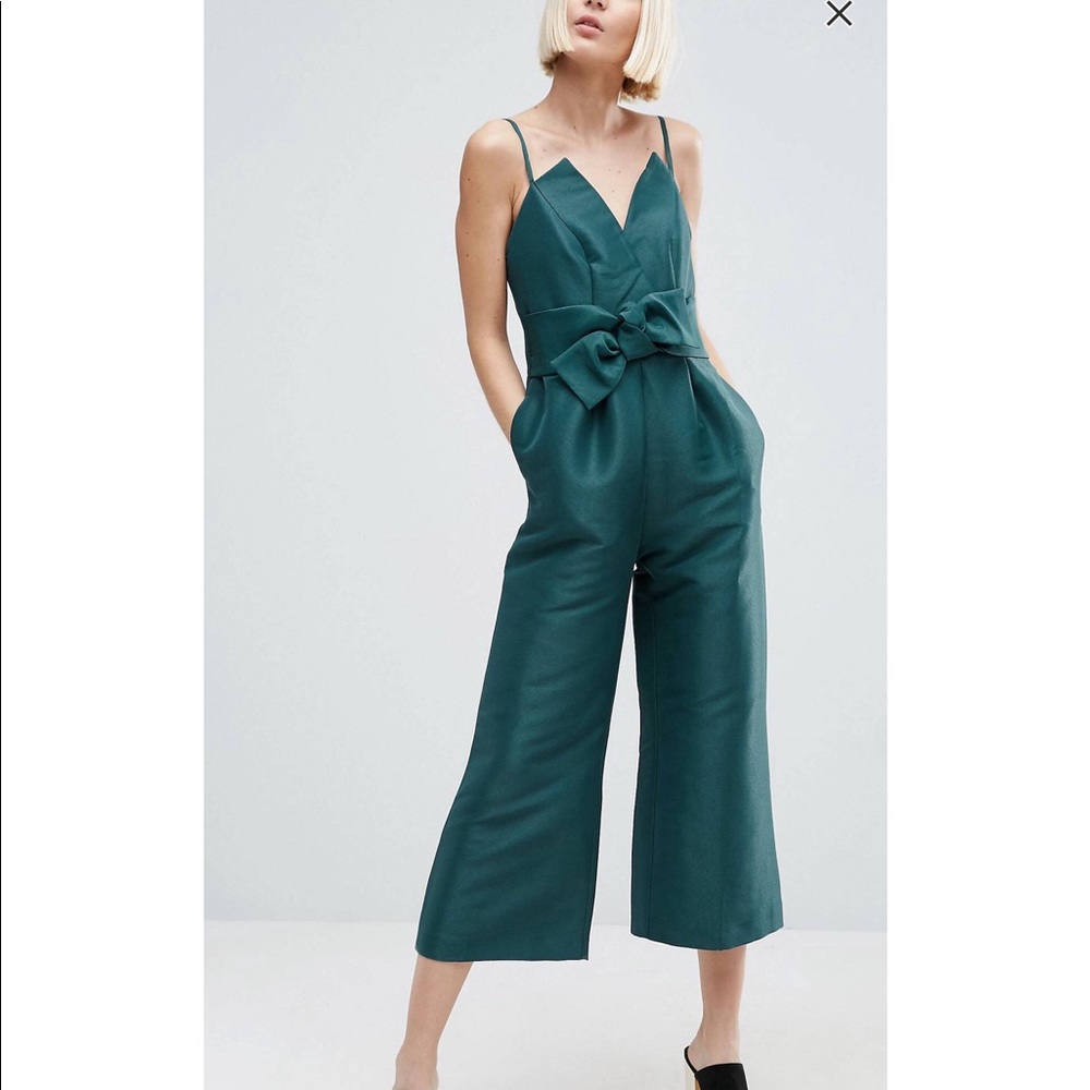 ASOS Bonded Satin Occasion Jumpsuit
